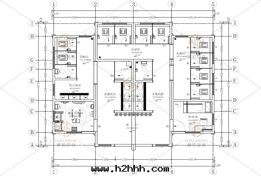 漳州2A旅遊公(gōng)廁平面(miàn)图(tú)紙(zhǐ)
