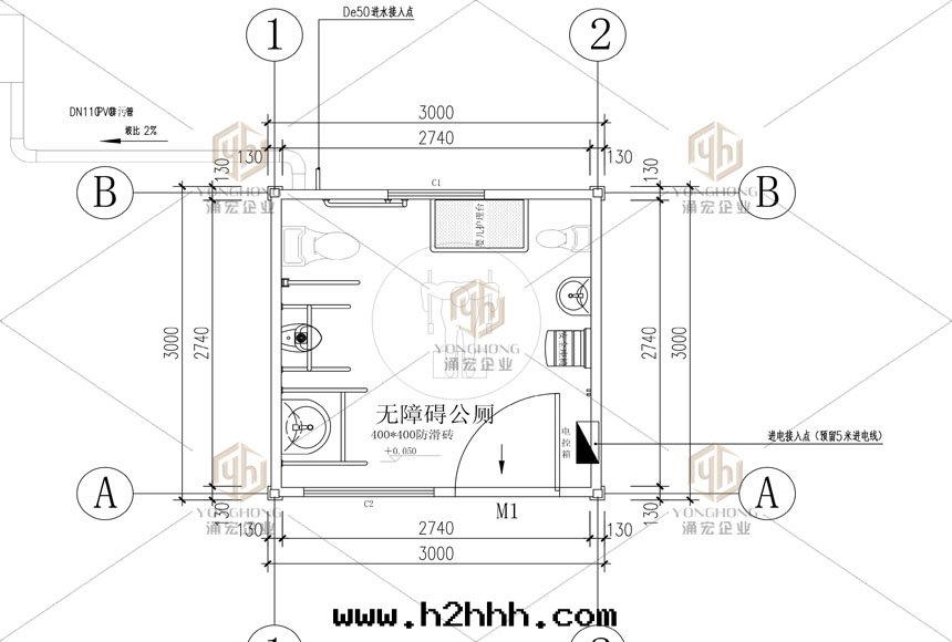 無障礙公(gōng)廁平面(miàn)图(tú)